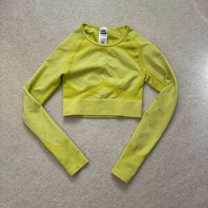 Gymshark Women's Lime Green Long Sleeve Crop Top